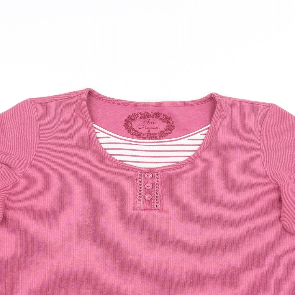 BM casual Womens Pink   Basic T-Shirt Size S