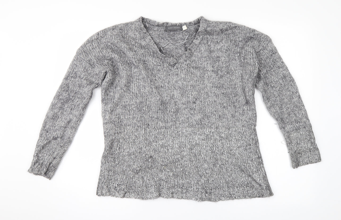 Mint Velvet Womens Grey  Knit Pullover Jumper Size 10