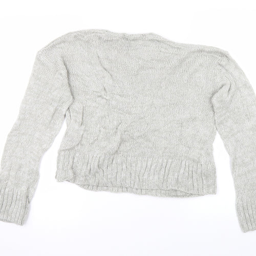New Look Womens Grey  Knit Pullover Jumper Size S  - Cropped