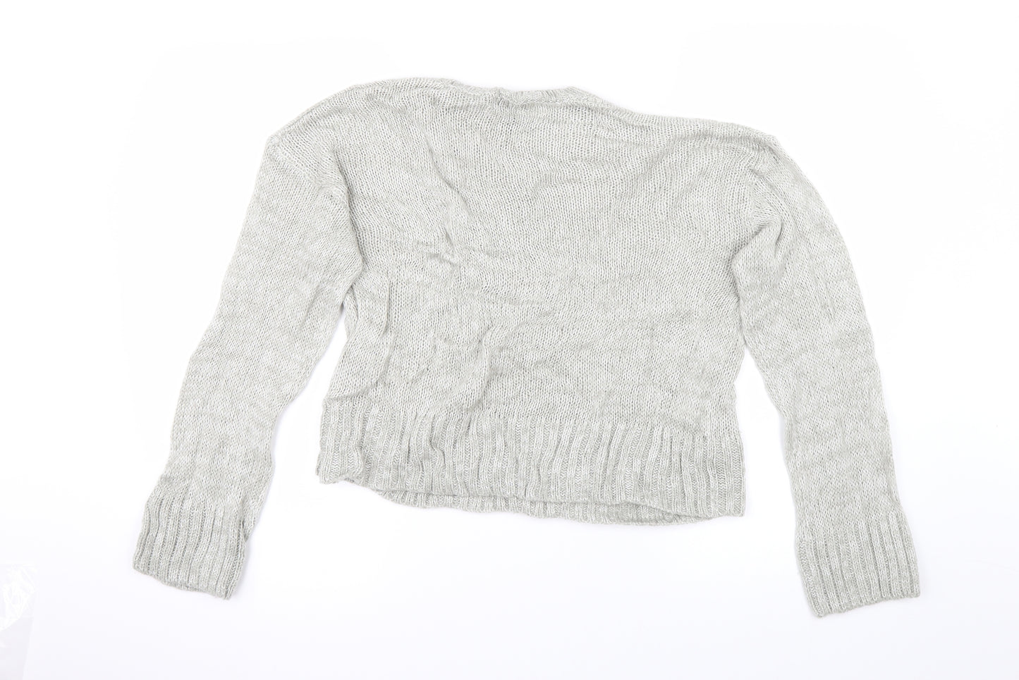 New Look Womens Grey  Knit Pullover Jumper Size S  - Cropped