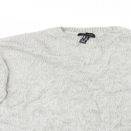 New Look Womens Grey  Knit Pullover Jumper Size S  - Cropped