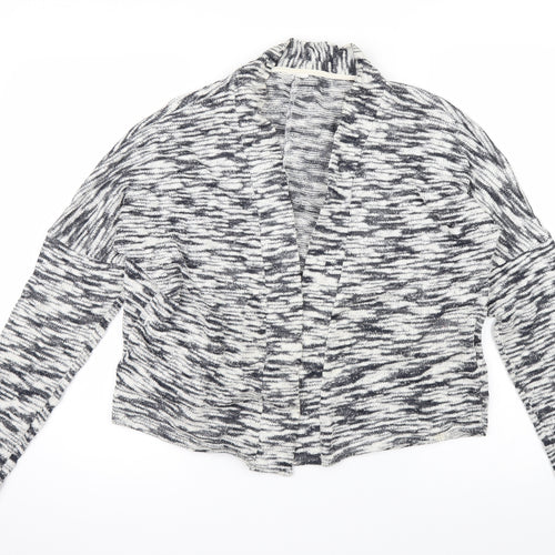 VERO MODA Womens Grey Animal Print Knit Cardigan Jumper Size L  - Cropped