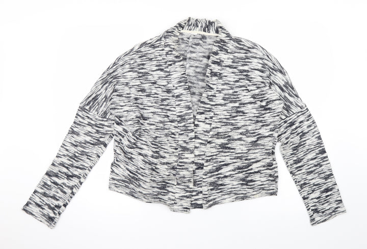 VERO MODA Womens Grey Animal Print Knit Cardigan Jumper Size L  - Cropped