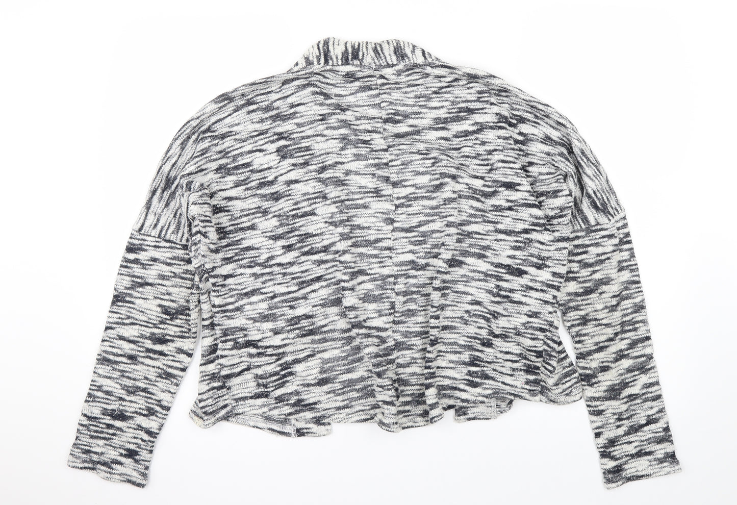 VERO MODA Womens Grey Animal Print Knit Cardigan Jumper Size L  - Cropped