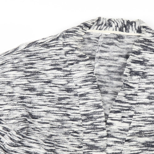 VERO MODA Womens Grey Animal Print Knit Cardigan Jumper Size L  - Cropped