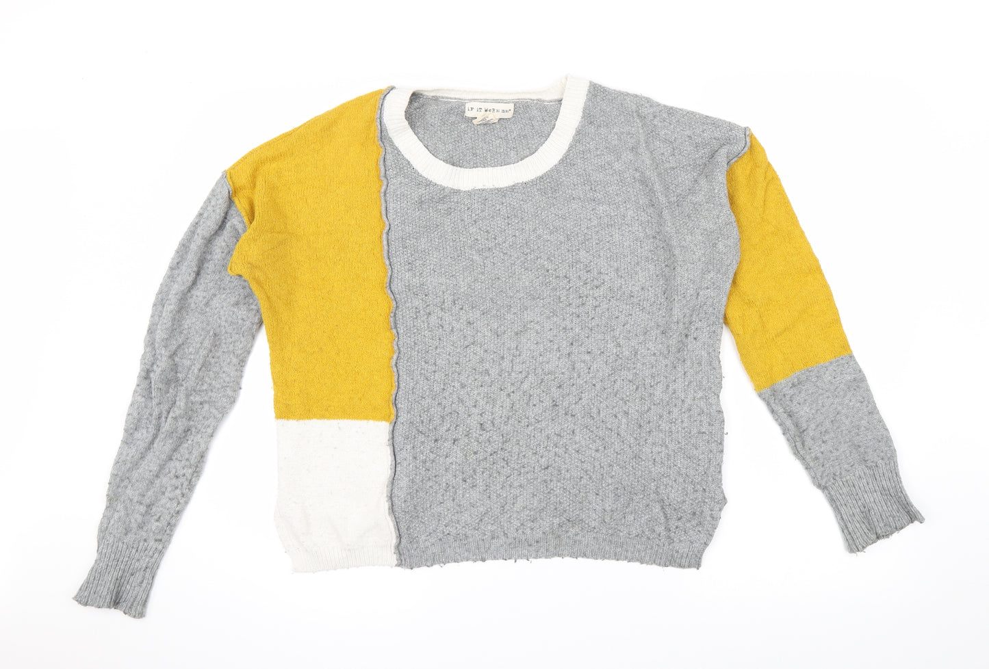 If It Were Me Womens Yellow  Knit Pullover Jumper Size S