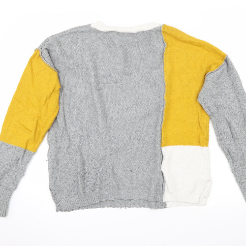 If It Were Me Womens Yellow  Knit Pullover Jumper Size S