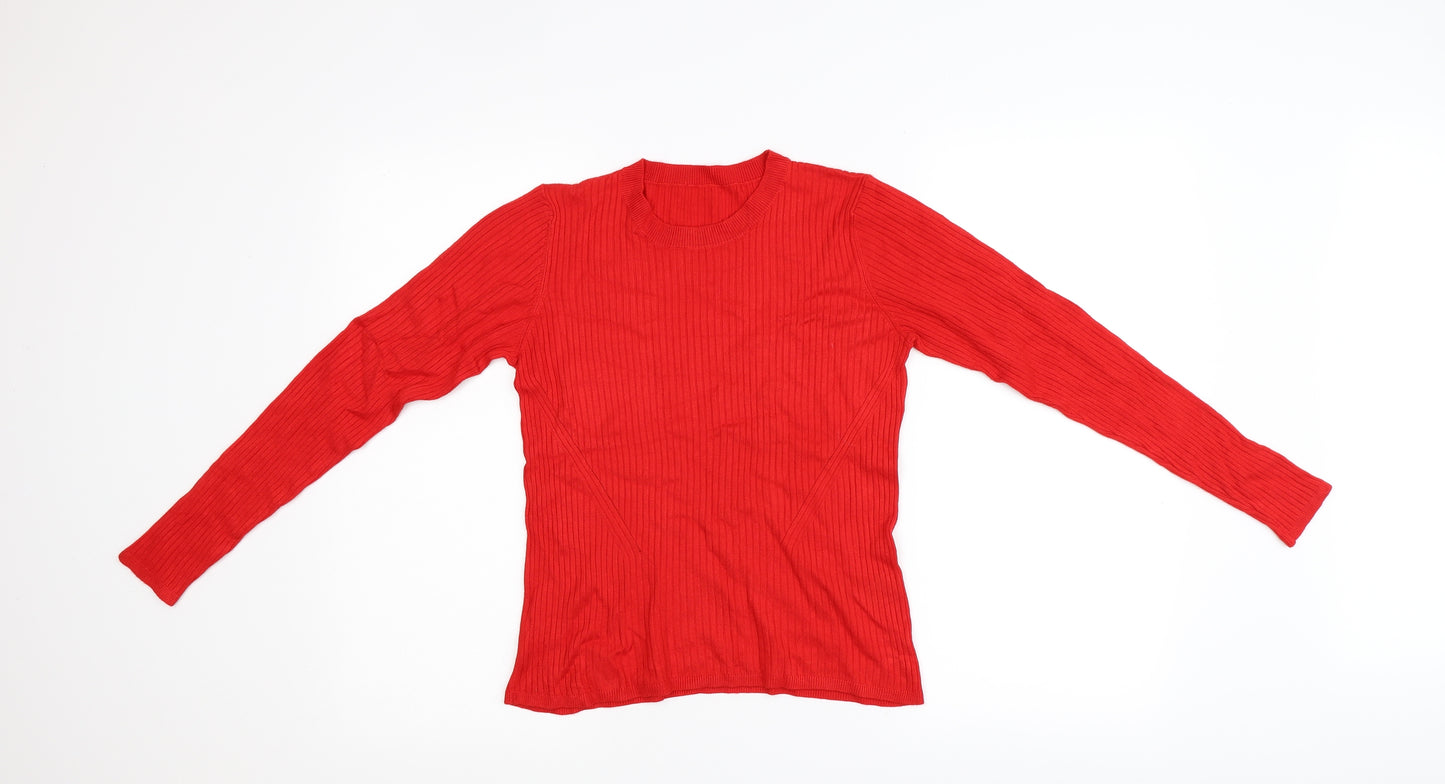 Oasis Womens Red  Knit Pullover Jumper Size M