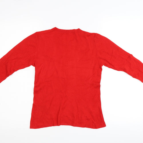 Oasis Womens Red  Knit Pullover Jumper Size M