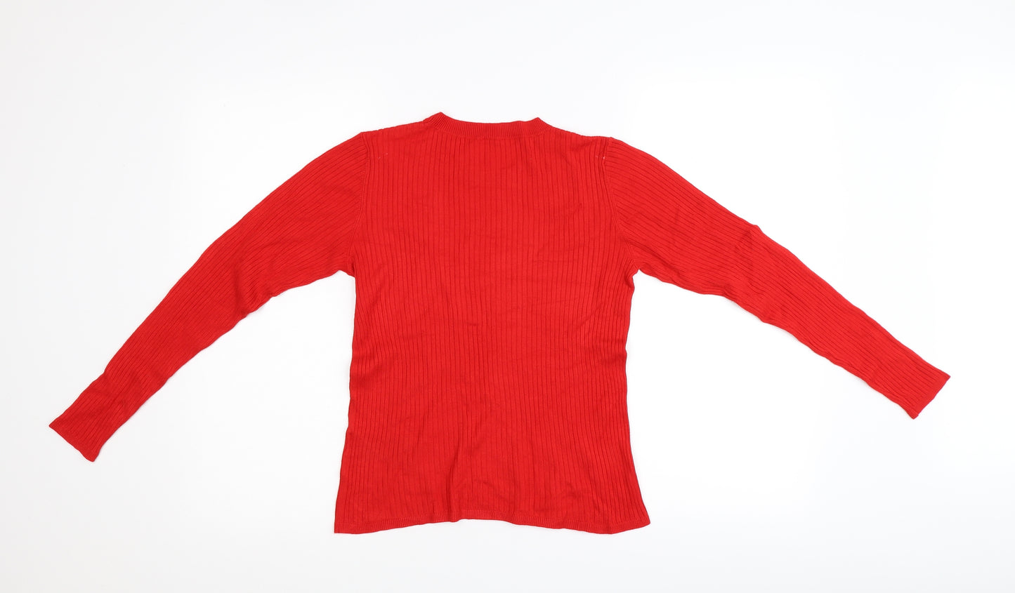 Oasis Womens Red  Knit Pullover Jumper Size M