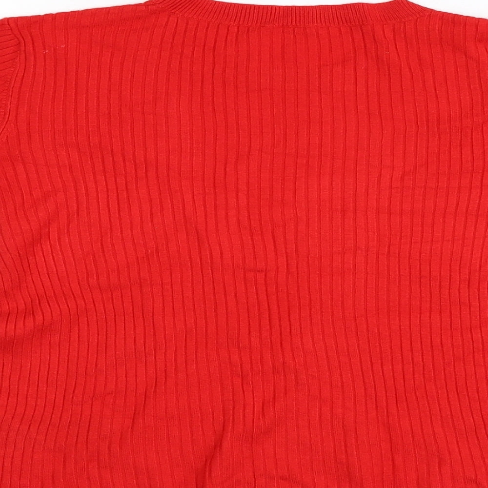 Oasis Womens Red  Knit Pullover Jumper Size M