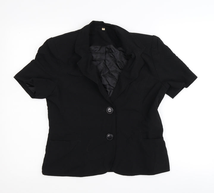 EWM Womens Black Crepe Jacket Size 10