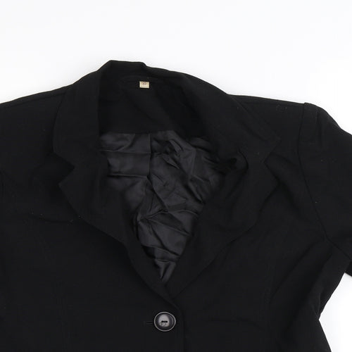 EWM Womens Black  Crepe Jacket  Size 10