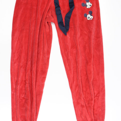 Primark Womens Red  Fleece  Lounge Pants Size XS  - Mickey Mouse