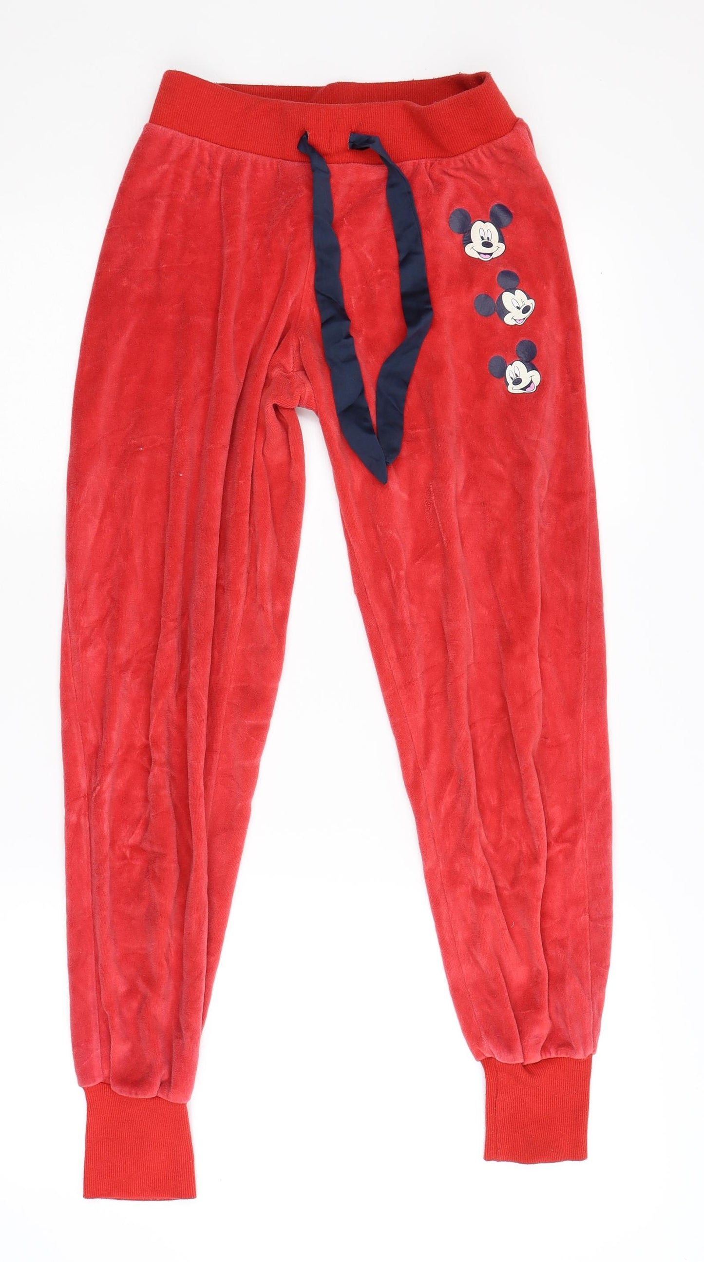 Primark Womens Red  Fleece  Lounge Pants Size XS  - Mickey Mouse