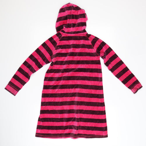Mini Boden Girls Pink Striped Fleece A-Line  Size 9 Years