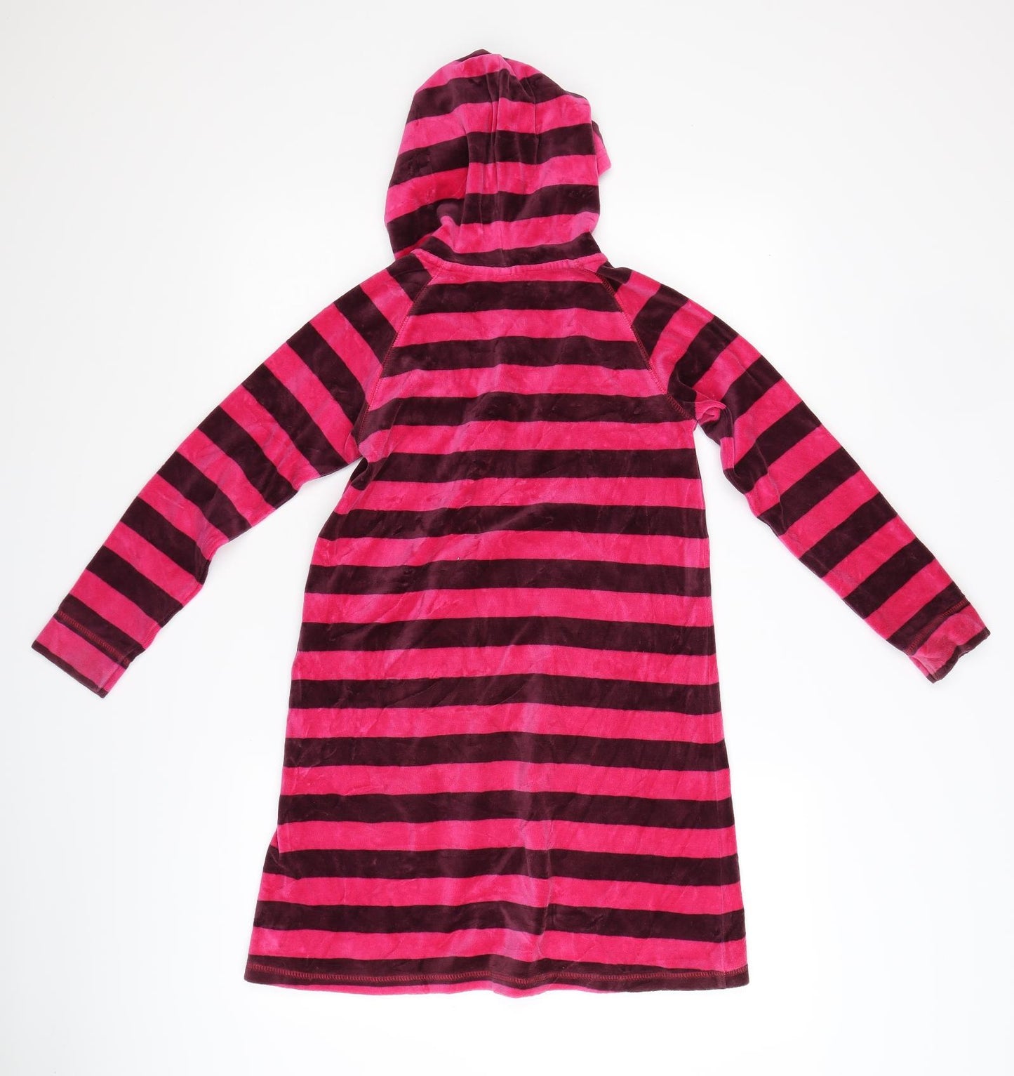 Mini Boden Girls Pink Striped Fleece A-Line  Size 9 Years
