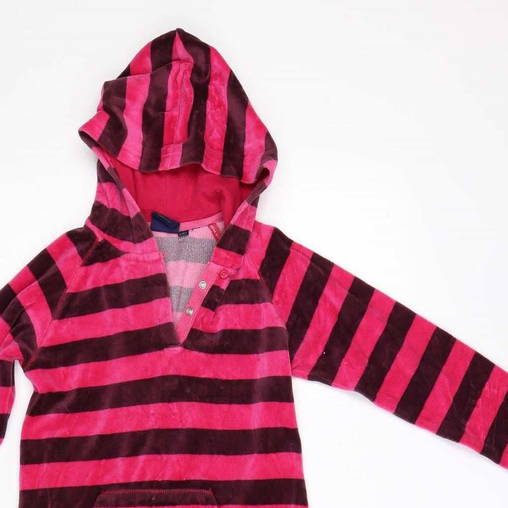 Mini Boden Girls Pink Striped Fleece A-Line  Size 9 Years
