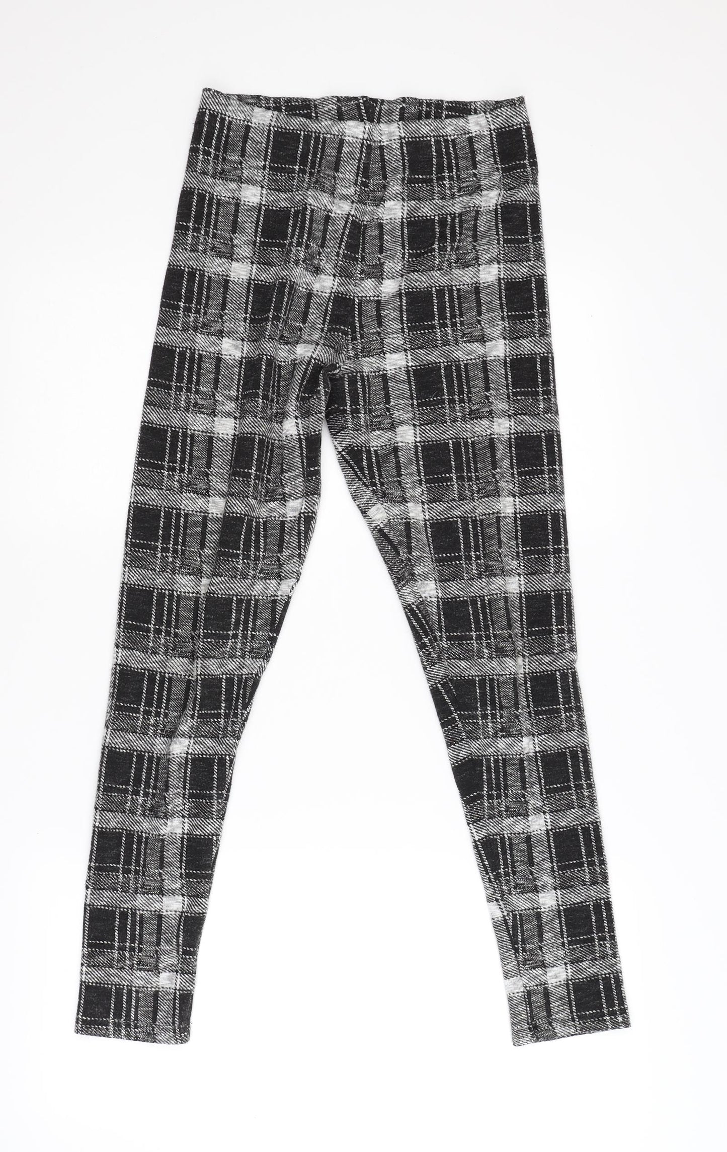 TU Womens Green Plaid Jersey Jegging Leggings Size 8 L26 in