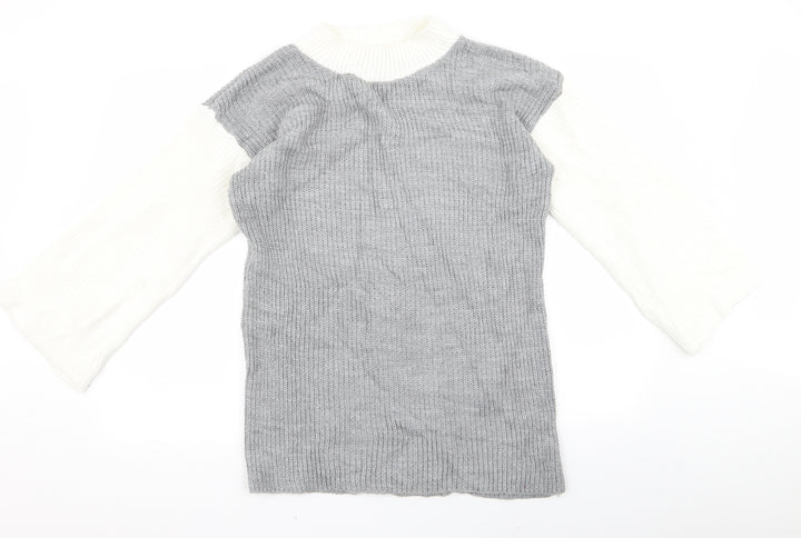 Boohoo Womens Grey Pullover Jumper Size S