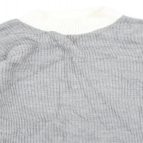 Boohoo Womens Grey   Pullover Jumper Size S