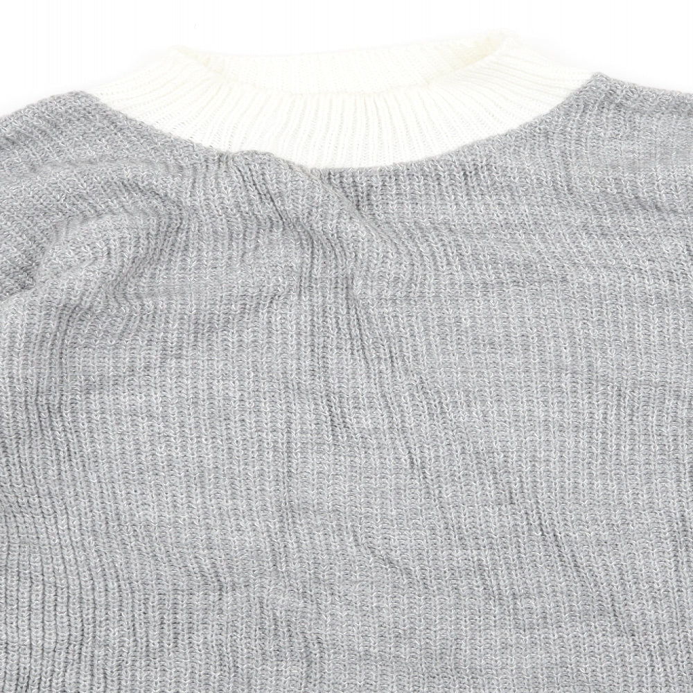 Boohoo Womens Grey   Pullover Jumper Size S