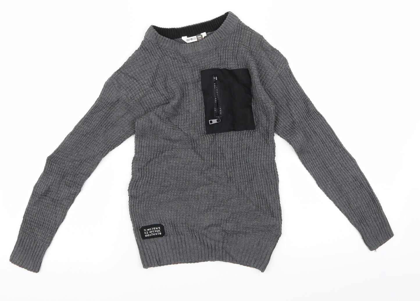 pep co Girls Grey   Jumper Dress  Size 7 Years