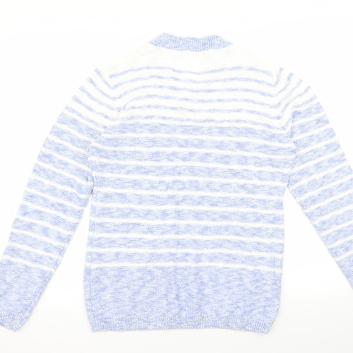 isle Womens Blue Striped  Pullover Jumper Size S