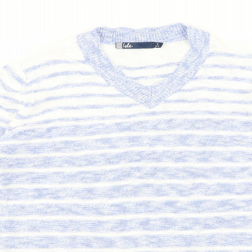 isle Womens Blue Striped  Pullover Jumper Size S