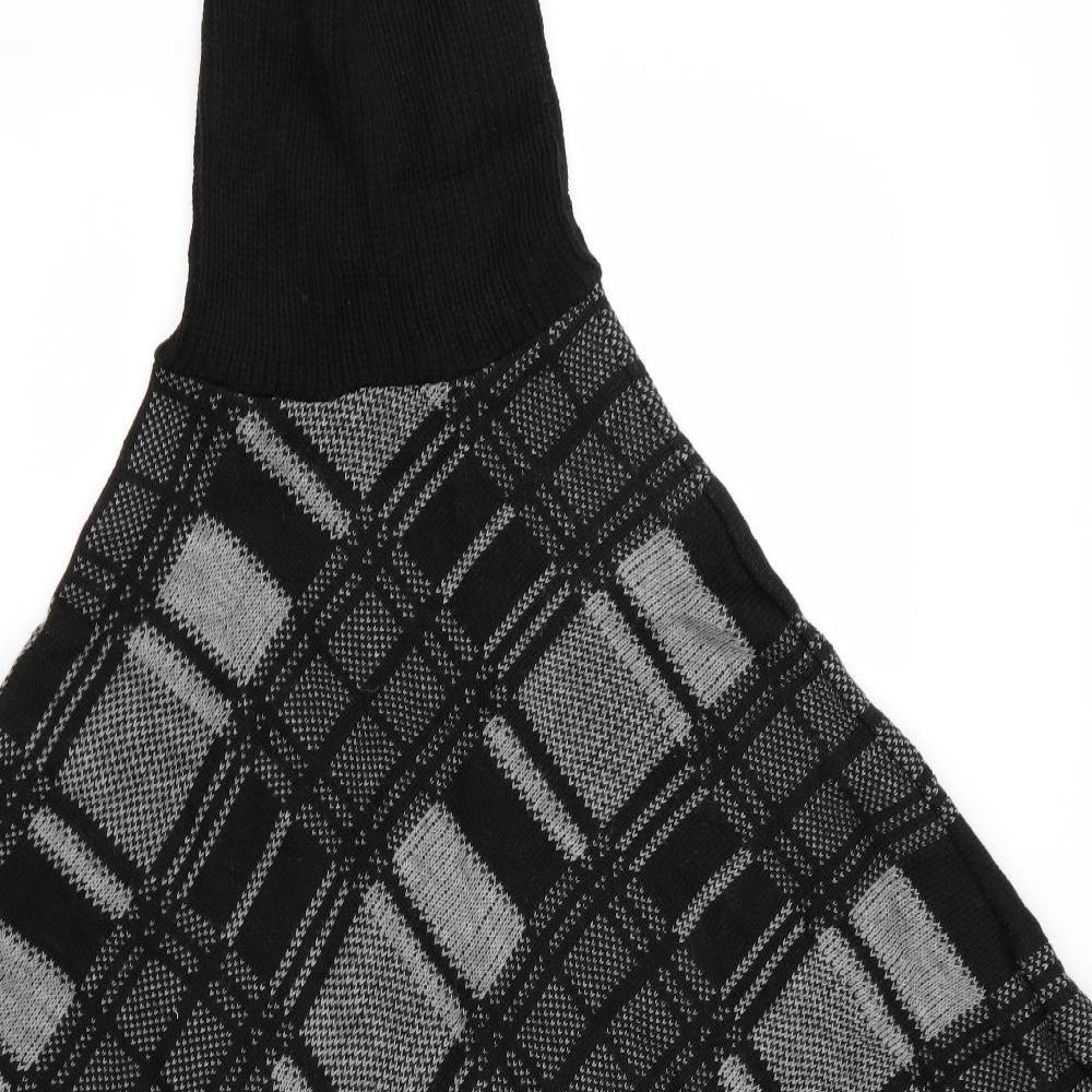Preworn Womens Black Check  Cape Jumper One Size