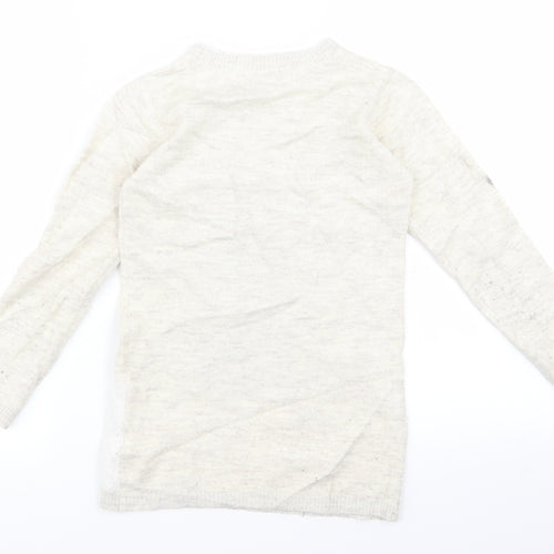 Primark Girls White   Pullover Jumper Size 7 Years