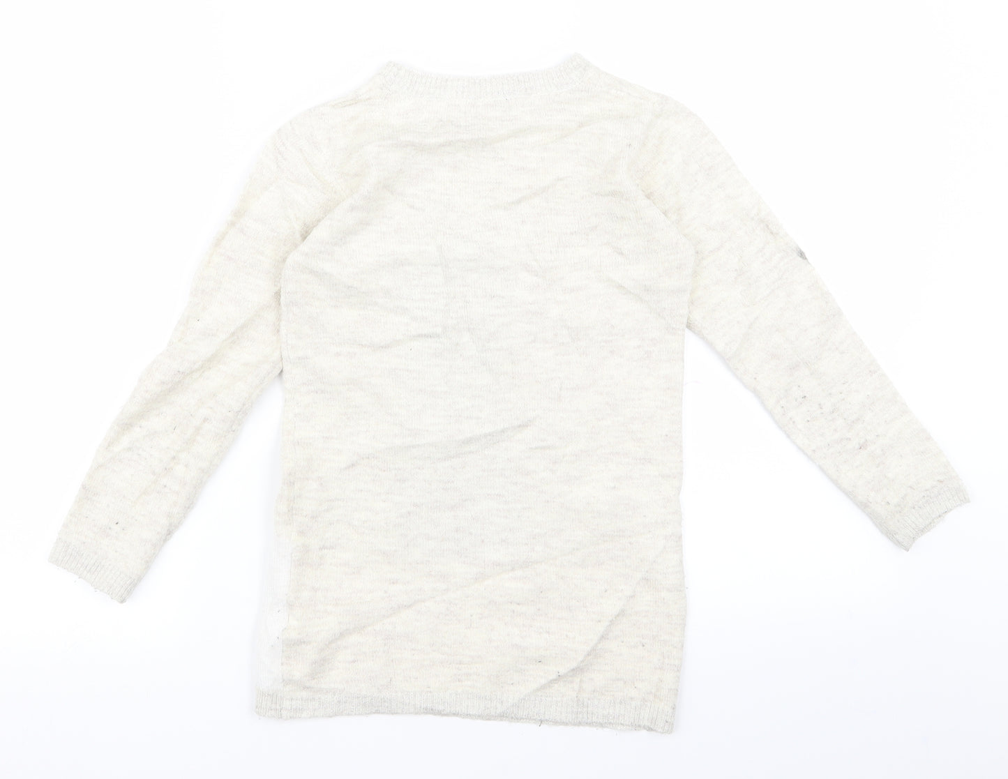 Primark Girls White   Pullover Jumper Size 7 Years
