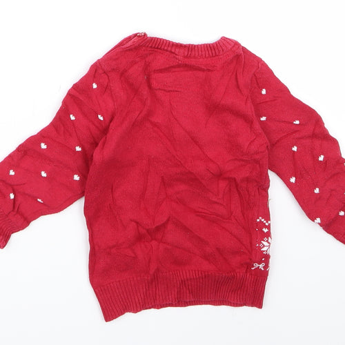 Preworn Baby Red   Pullover Jumper Size 9-12 Months  - CHRISMTAS