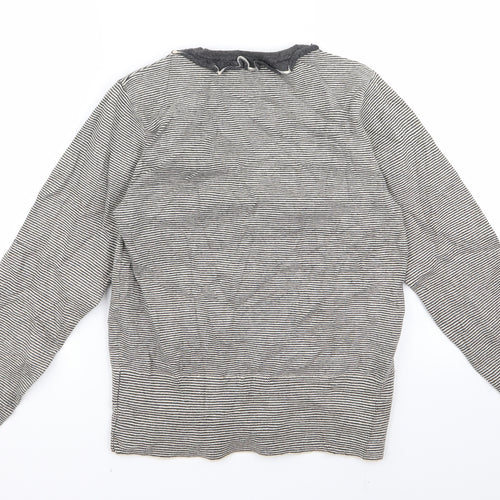 Linear Womens Grey Striped  Cardigan Jumper Size M