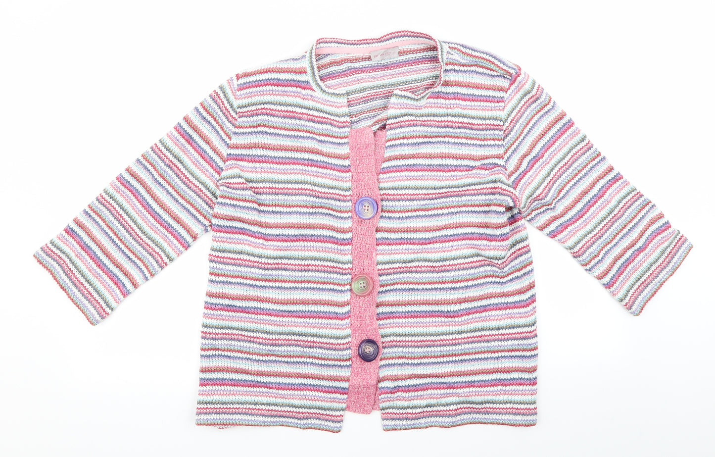 peruna Womens Multicoloured Striped  Cardigan Jumper Size XL
