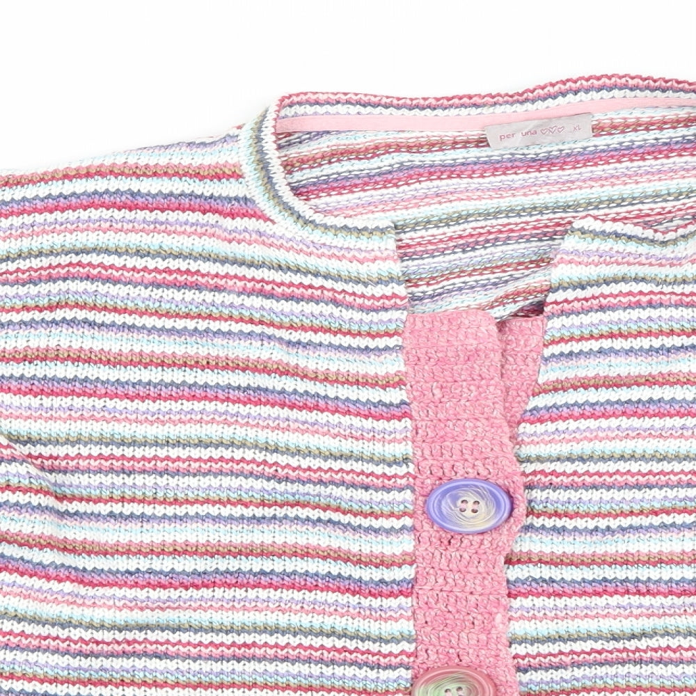peruna Womens Multicoloured Striped  Cardigan Jumper Size XL