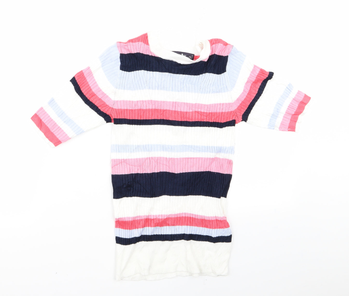 M&S Womens Multicoloured Striped  Pullover Jumper Size M