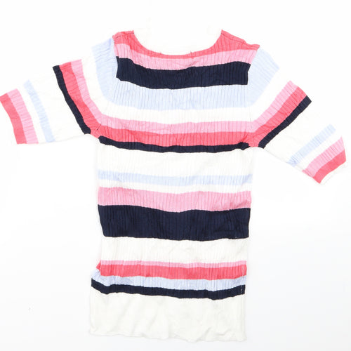 M&S Womens Multicoloured Striped  Pullover Jumper Size M
