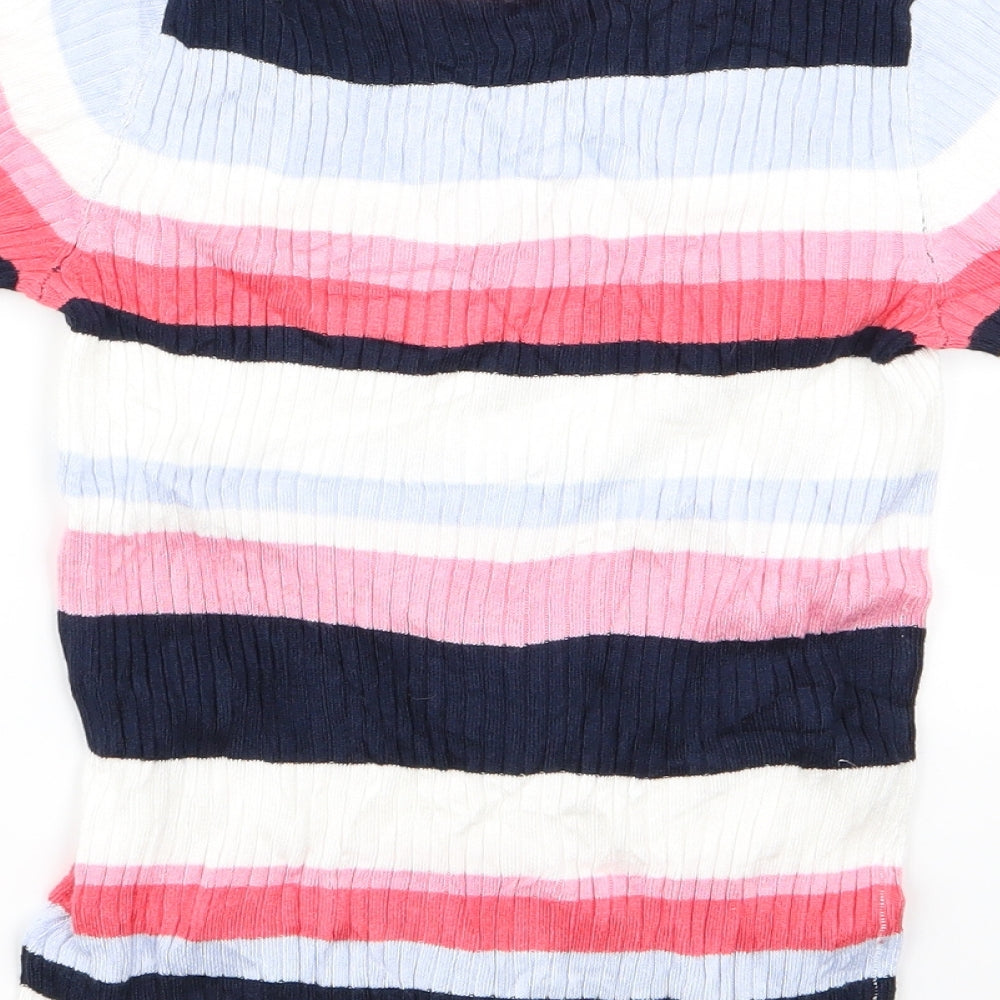 M&S Womens Multicoloured Striped  Pullover Jumper Size M