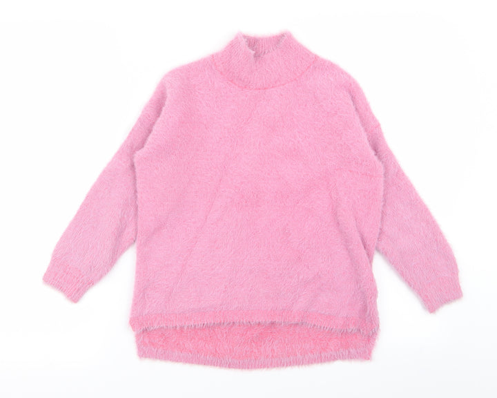 Preworn Girls Pink Rayon Pullover Jumper Size 9 Years