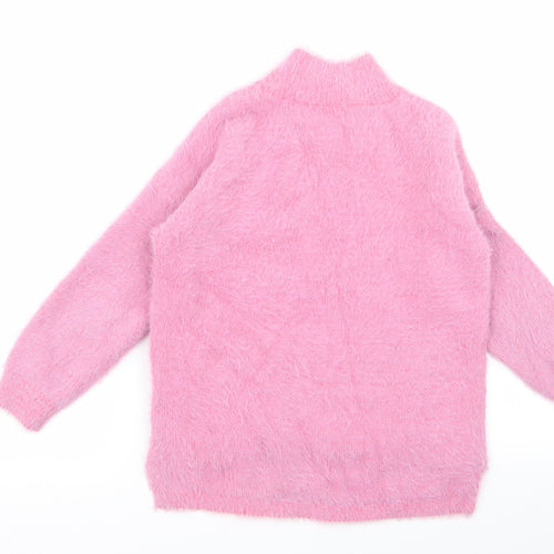 Preworn Girls Pink  Rayon Pullover Jumper Size 9 Years