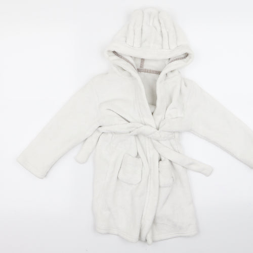 Preworn Girls White   Top Robe Size 2 Years