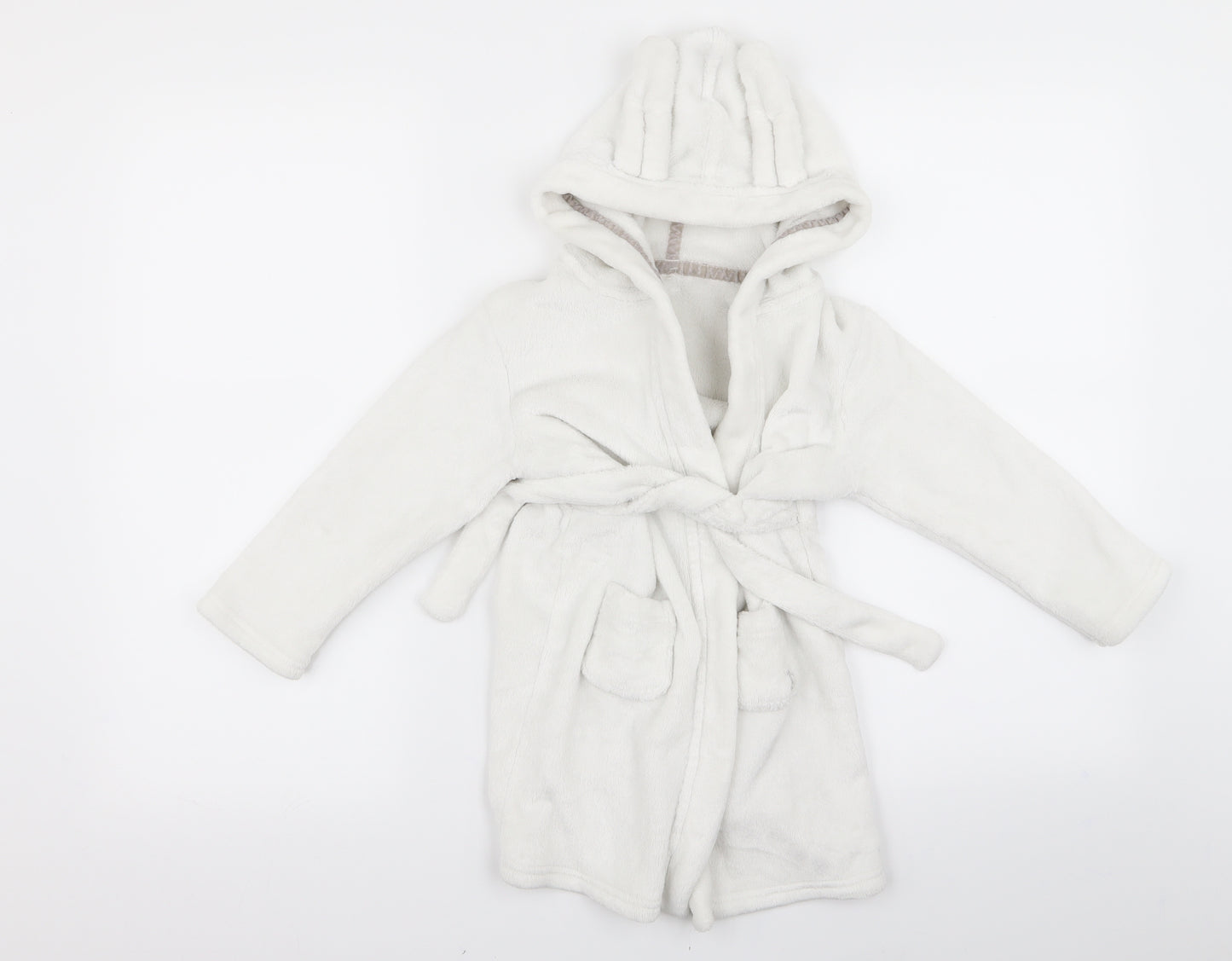 Preworn Girls White   Top Robe Size 2 Years