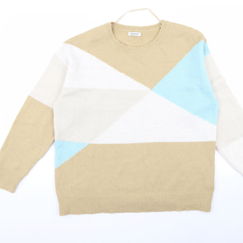 Damart Mens Beige Striped  Pullover Jumper Size M
