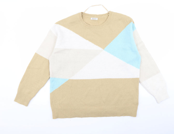 Damart Mens Beige Striped Pullover Jumper Size M