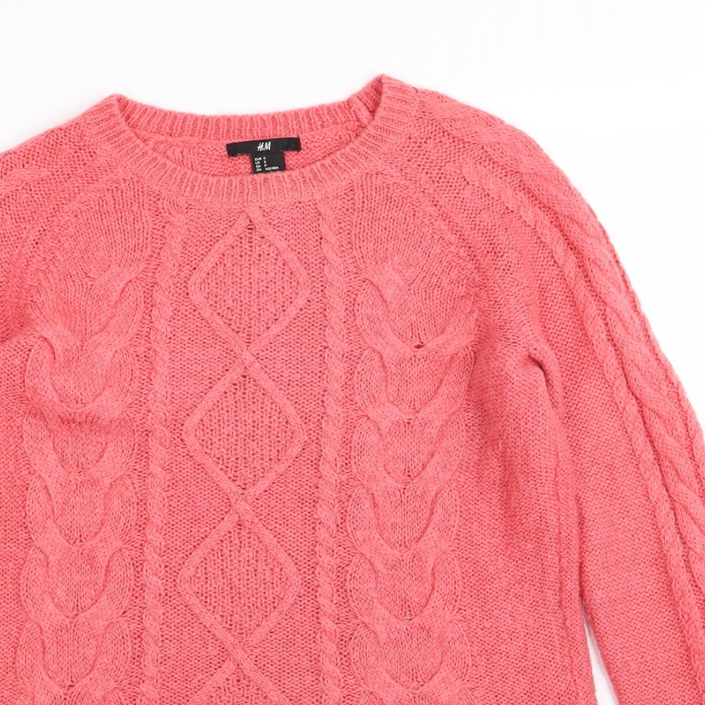 H&M Womens Pink   Pullover Jumper Size S
