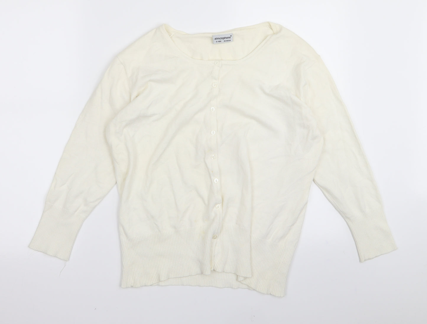 Preworn Womens White   Cardigan Jumper Size 16