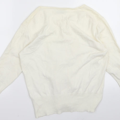 Preworn Womens White   Cardigan Jumper Size 16