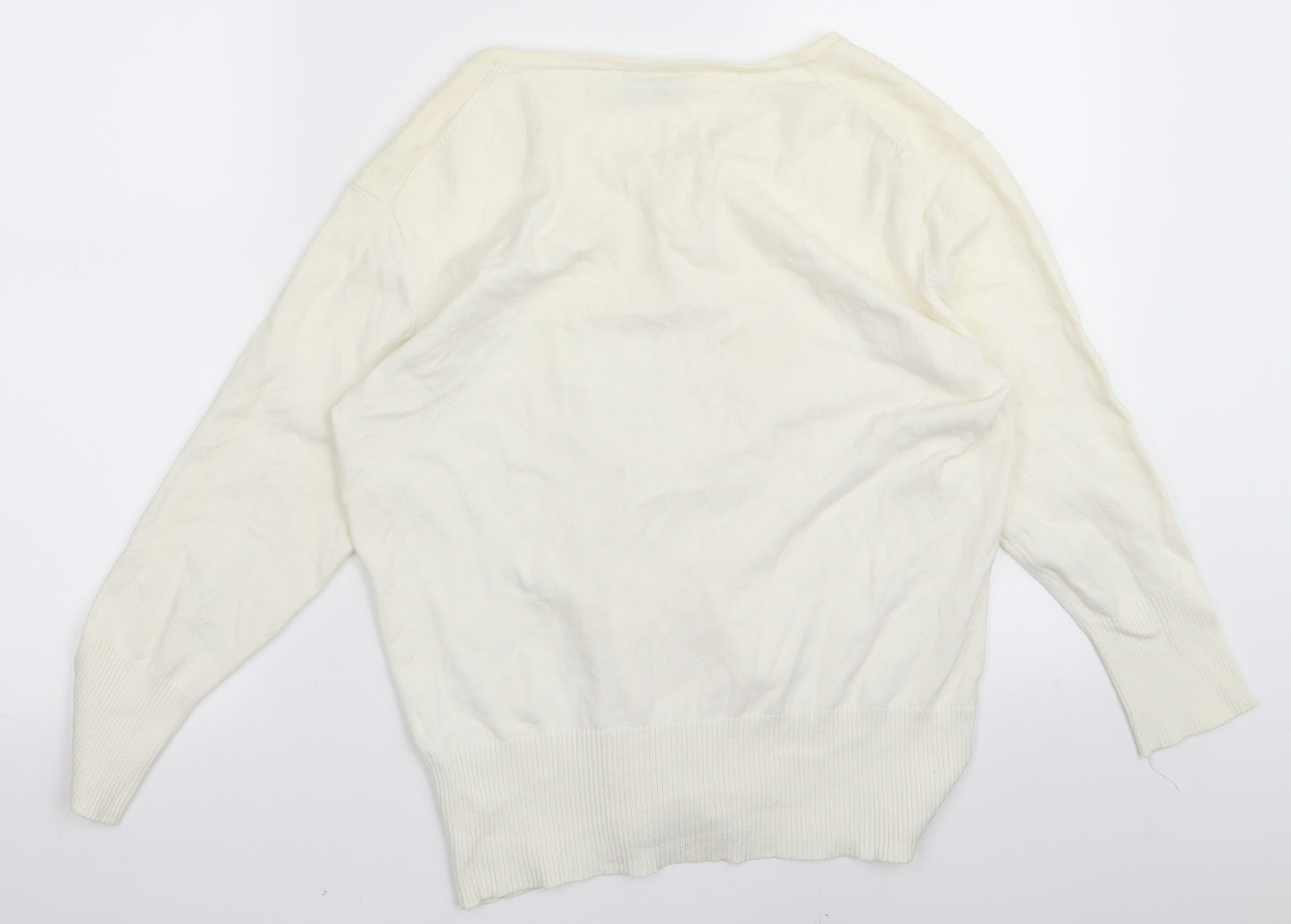 Preworn Womens White   Cardigan Jumper Size 16