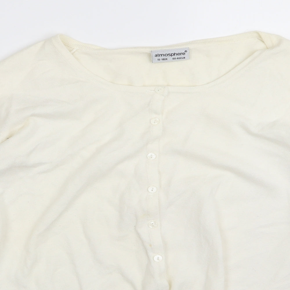 Preworn Womens White   Cardigan Jumper Size 16